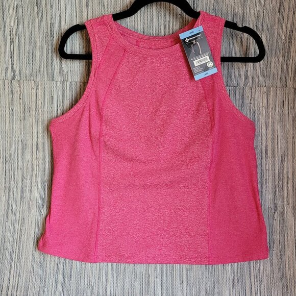 NWT Member's Mark Women's Pink Heather Soft Rib Cropped Tank Top Size Large - Picture 3 of 12